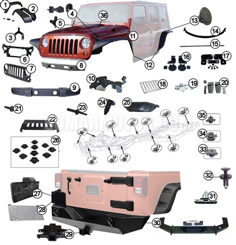 jeep wrangler body parts